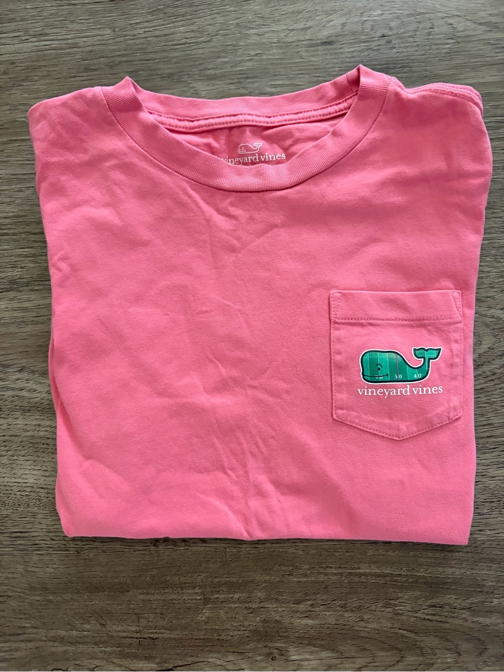 Vineyard Vines Youth Football Classic Pocket Tee with Whale Logo